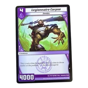 2014 Kaijudo Legionnaire Corpse Zombie Trading Card